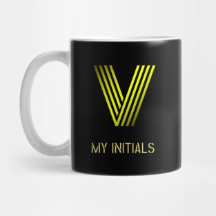 Letter V Initials Unique Name T-Shirt Mug